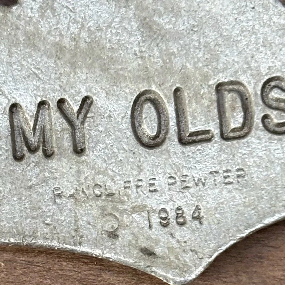 Vintage I Love My Olds Rawcliffe Pewter 1984 Keychain